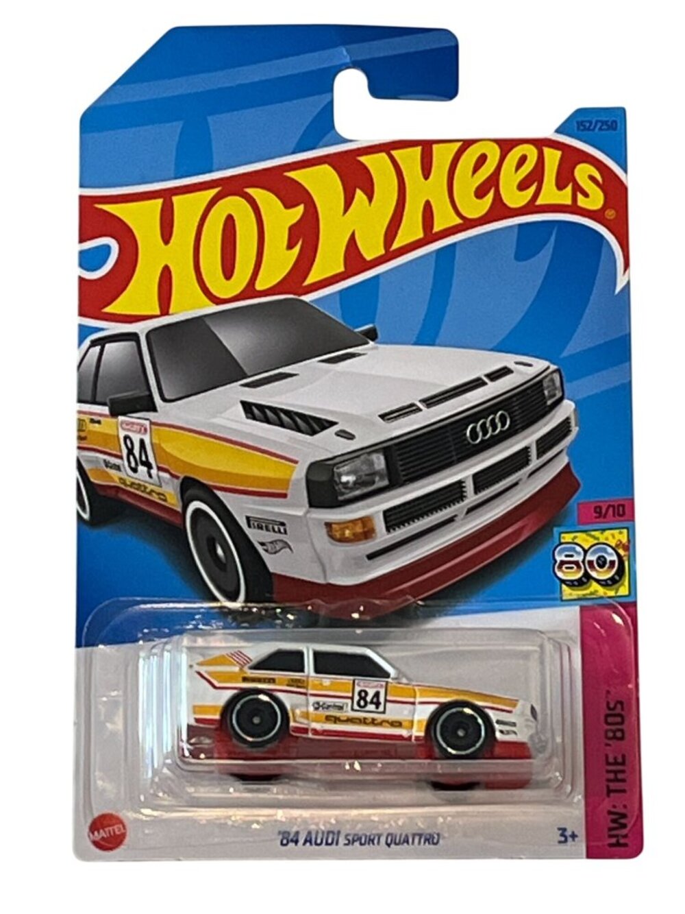 Hot Wheels '84 Audi Sport Quattro HW The 80s Silver Wheels NOC